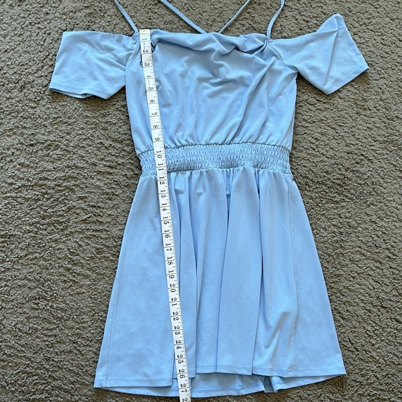 Express Baby Blue Skater Dress, Small - Picture 2 of 8